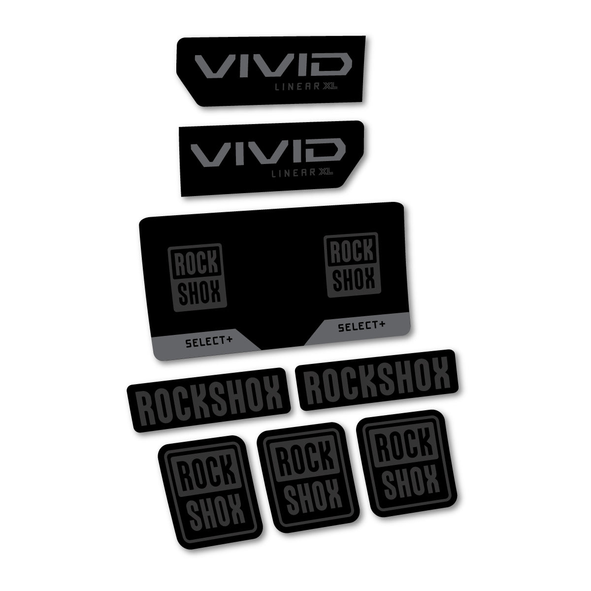 Stickers compatibles RockShox Vivid Select 2027 pour amortisseur – autocollants vinyle - Gris Anthracite