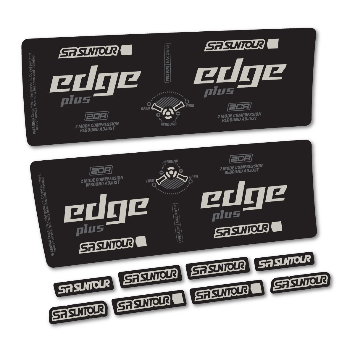 Stickers compatibles SR Suntour Edge Plus 2CR 2021-2025 pour amortisseur – autocollants vinyle - Gris Pastel