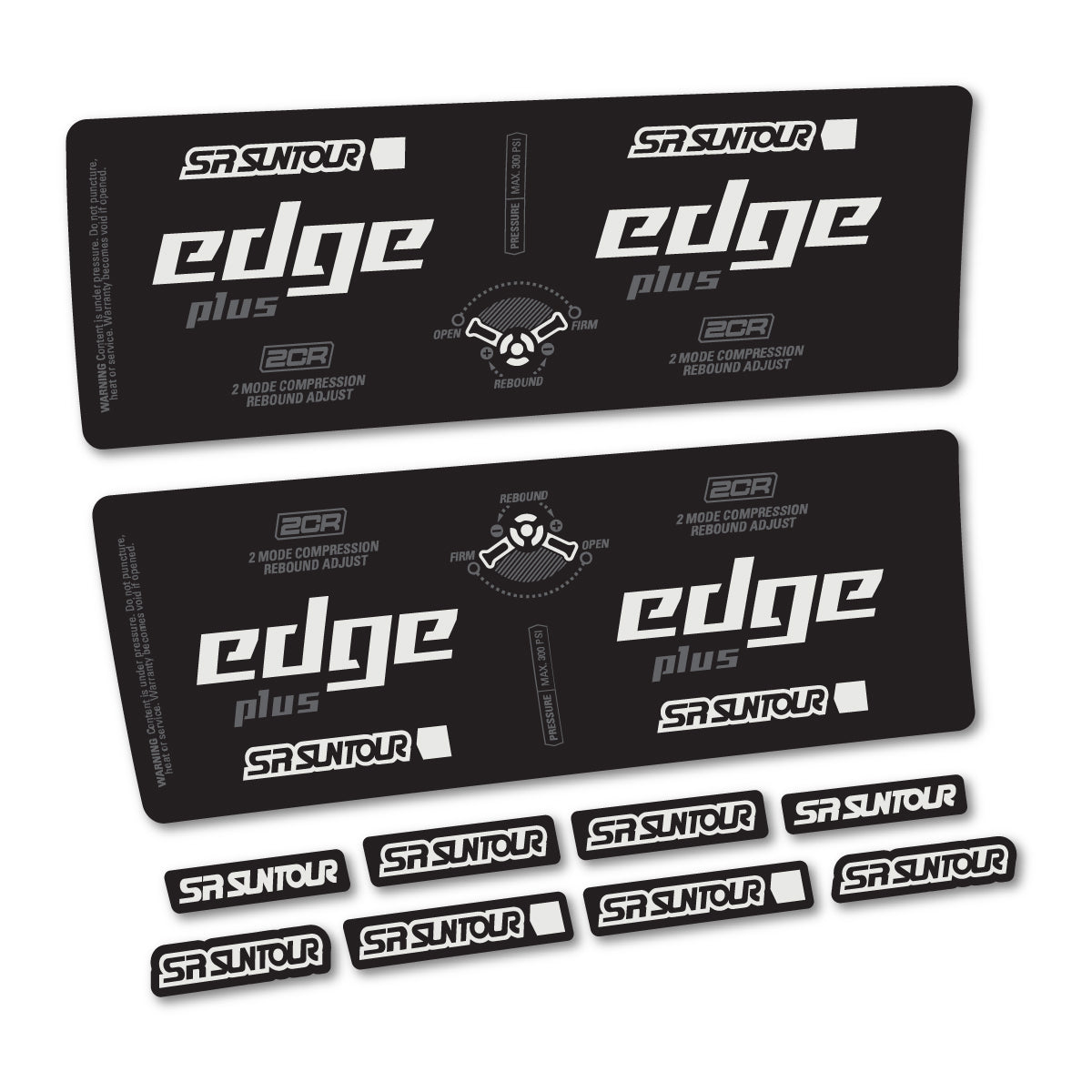 Stickers compatibles SR Suntour Edge Plus 2CR 2021-2025 pour amortisseur – autocollants vinyle - Gris Perle