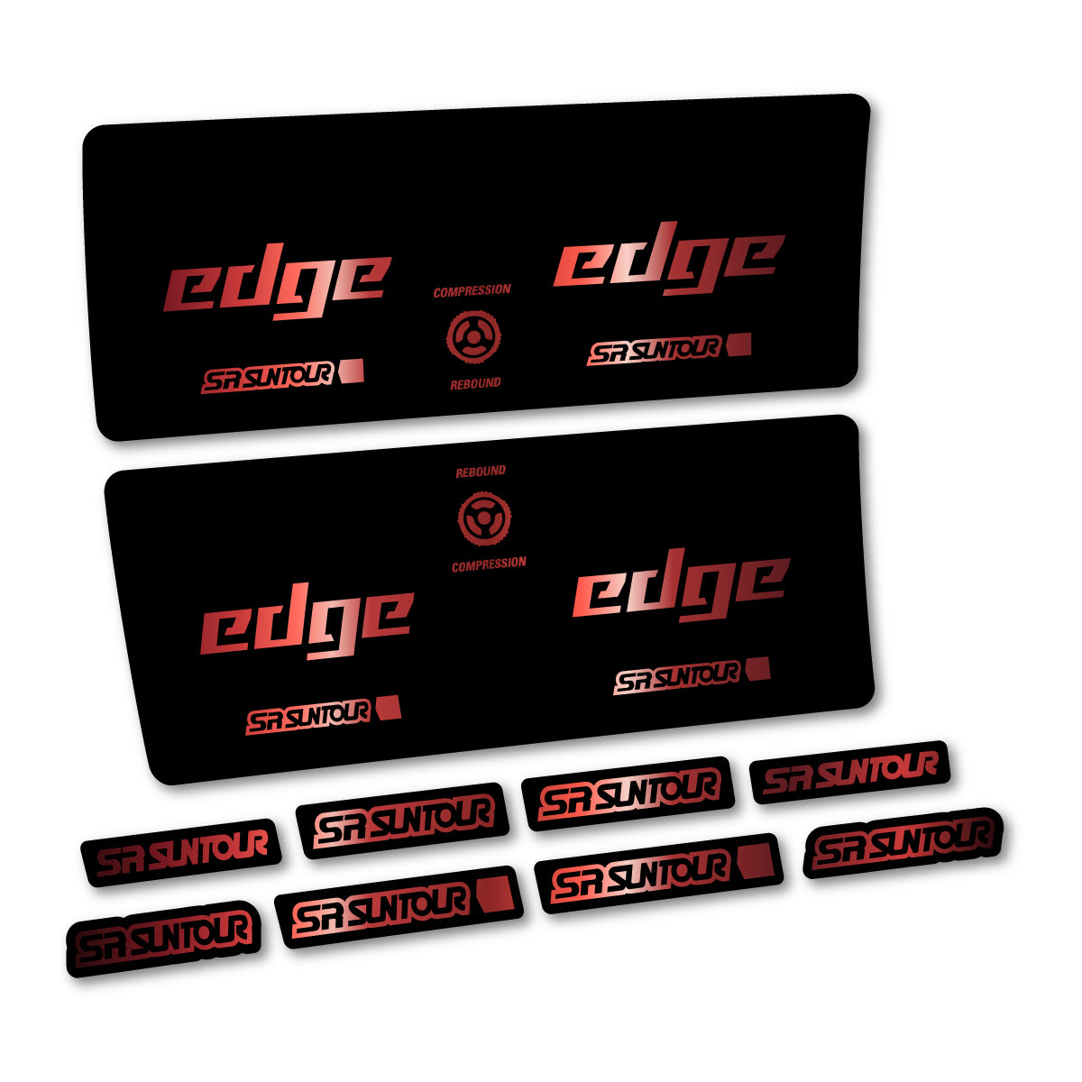 Stickers compatibles SR Suntour Edge X SV RC 2024-2025 pour amortisseur – autocollants vinyle - Cuivre