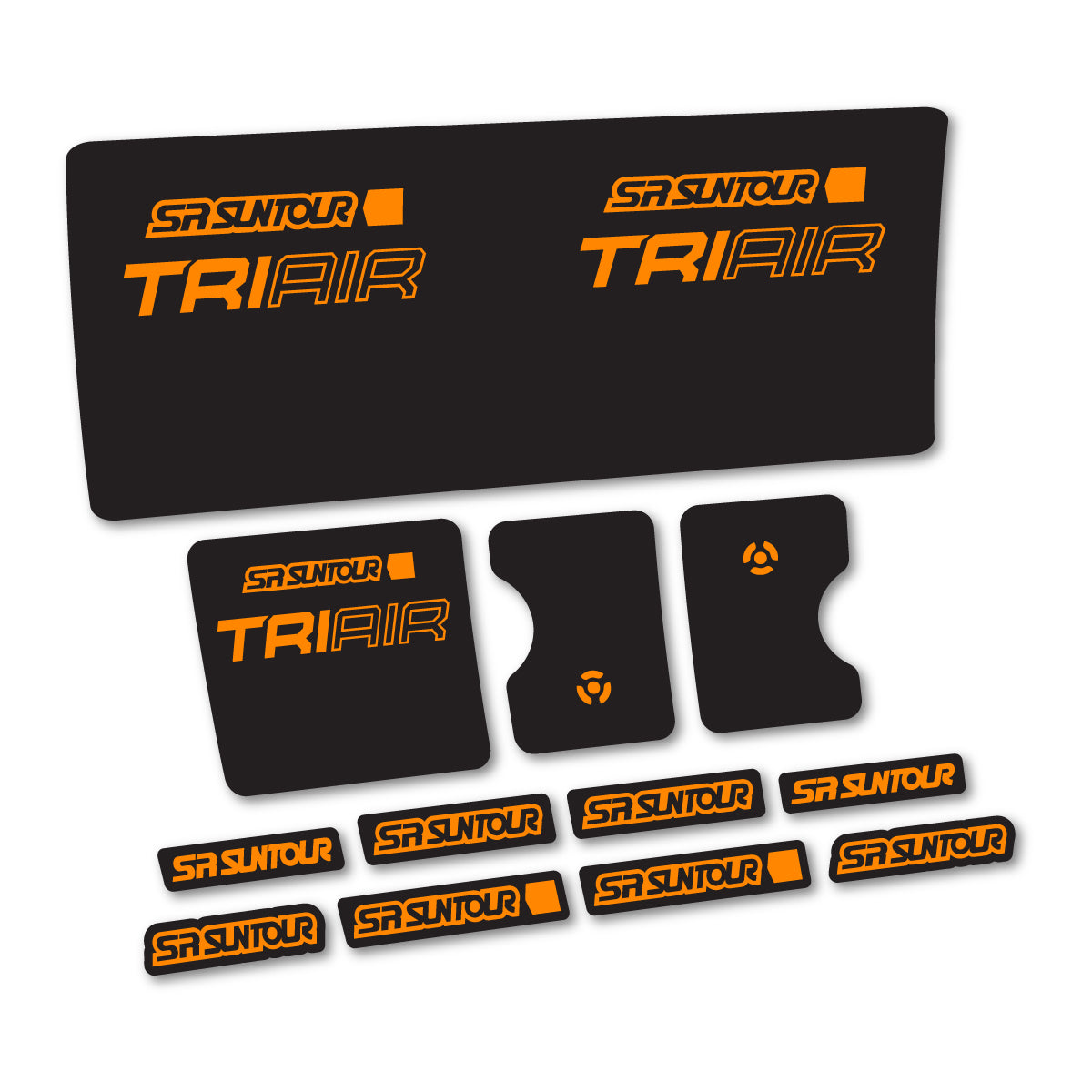 Stickers compatibles SR Suntour TriAir 2 SV R 2024-2025 pour amortisseur – autocollants vinyle - Jaune Safran