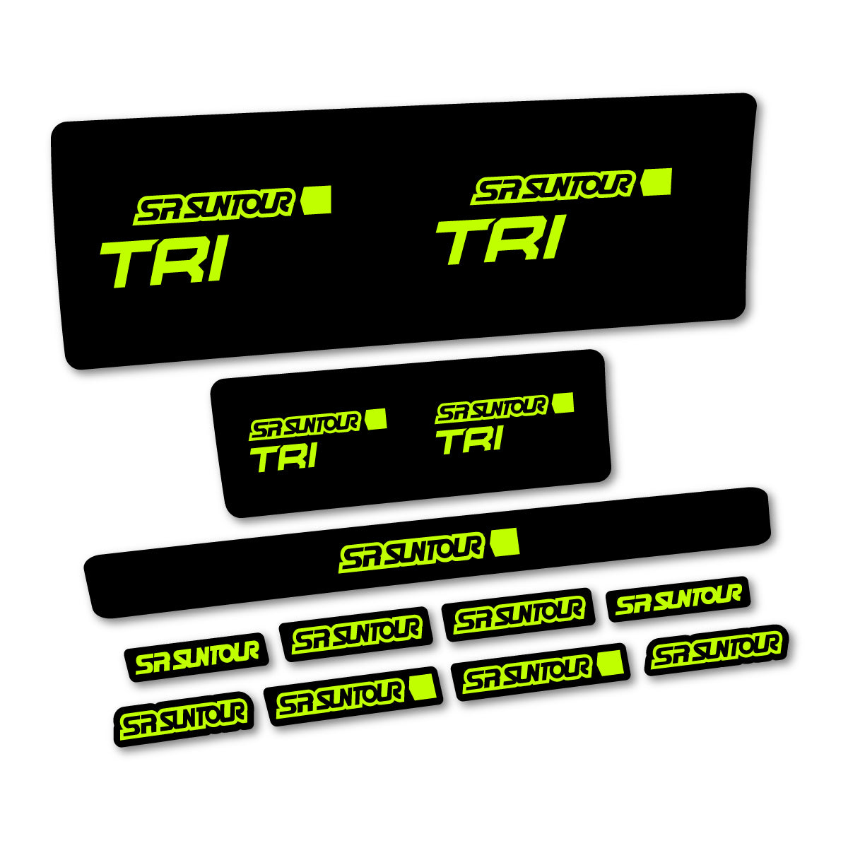 Stickers compatibles SR Suntour TriAir LVN R 2024-2025 pour amortisseur – autocollants vinyle - Vert Lime Fluo