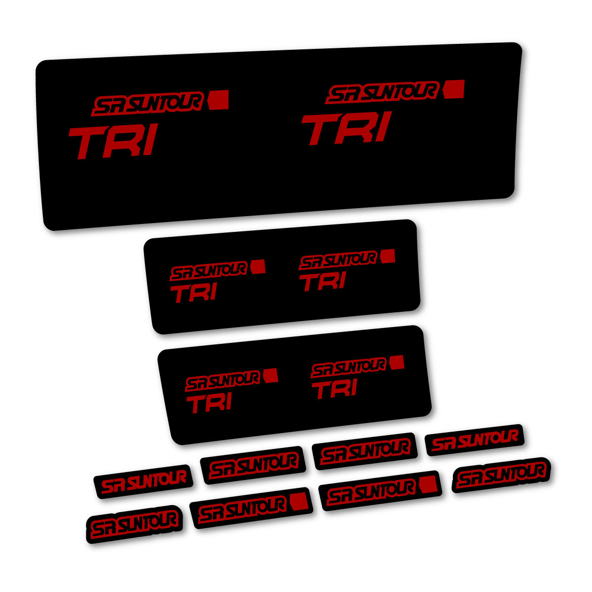 Stickers compatibles SR Suntour TriAir SV R 2024-2025 pour amortisseur – autocollants vinyle - Rouge Foncé