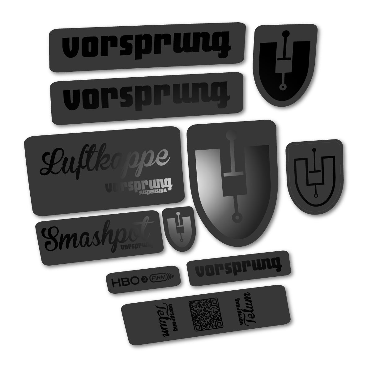 Black decal for Vorsprung Smashpot fork – bike sticker vinyl