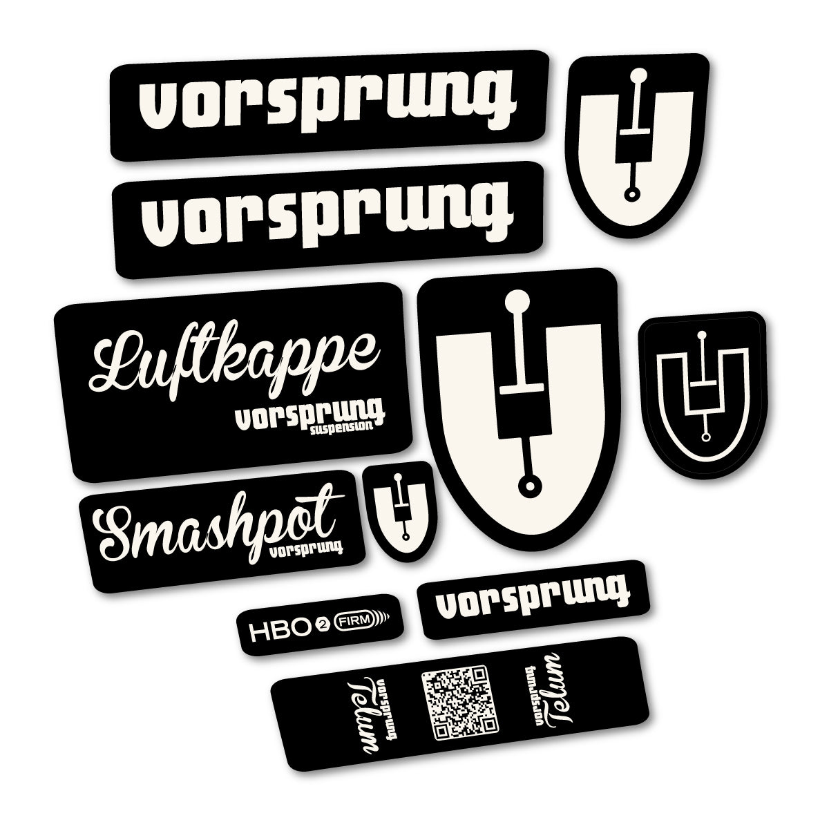 Stickers compatibles Vorsprung Smashpot pour fourche – autocollants vinyle - Blanc Cassé