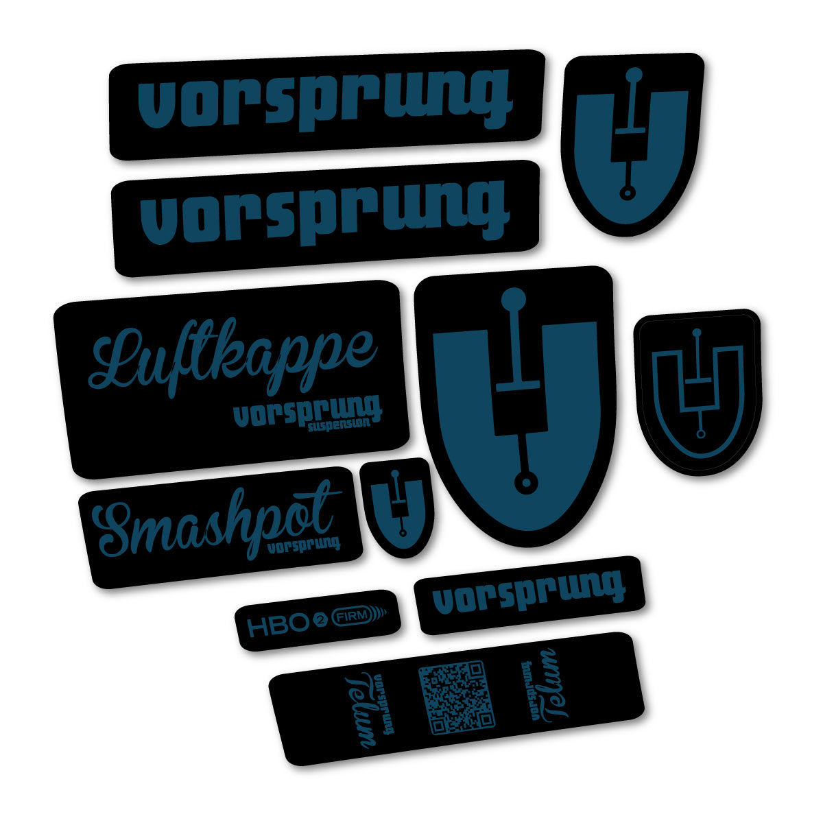 Stickers compatibles Vorsprung Smashpot pour fourche – autocollants vinyle - Bleu Lac Foncé