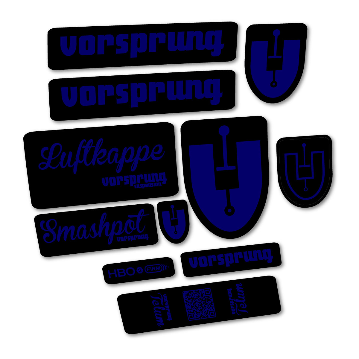 Stickers compatibles Vorsprung Smashpot pour fourche – autocollants vinyle - Bleu Scandinave