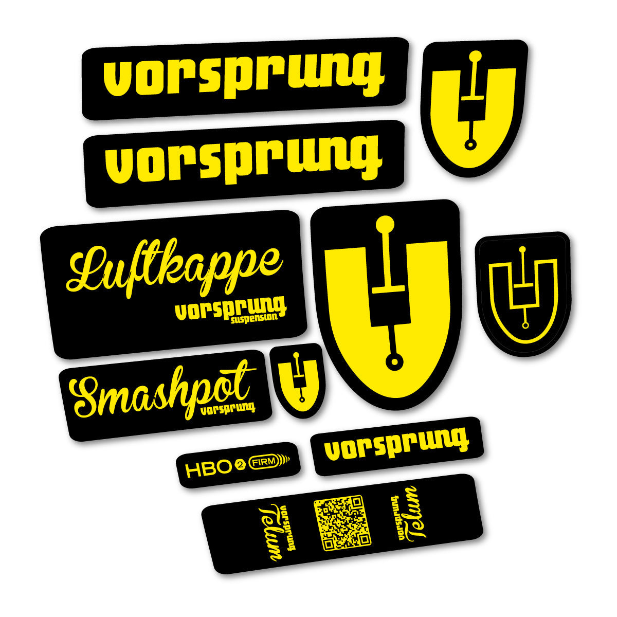 Yellow decal for Vorsprung Smashpot fork – bike sticker vinyl