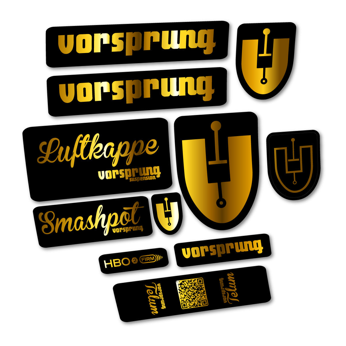 Chrome Gold decal for Vorsprung Smashpot fork – bike sticker vinyl