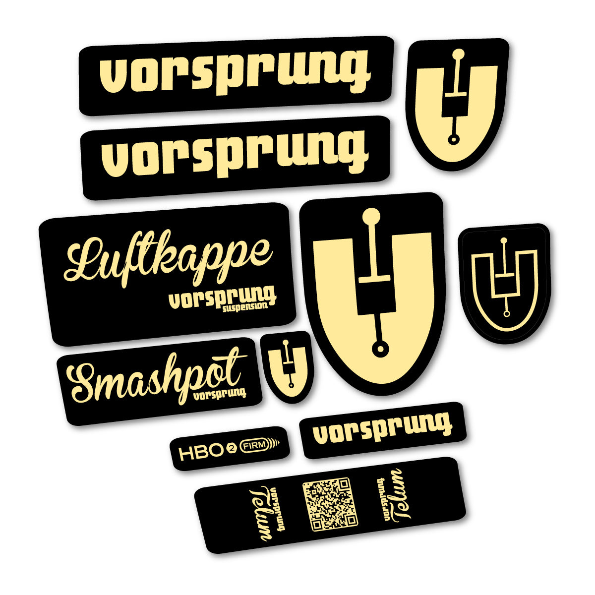 Stickers compatibles Vorsprung Smashpot pour fourche – autocollants vinyle - Crème