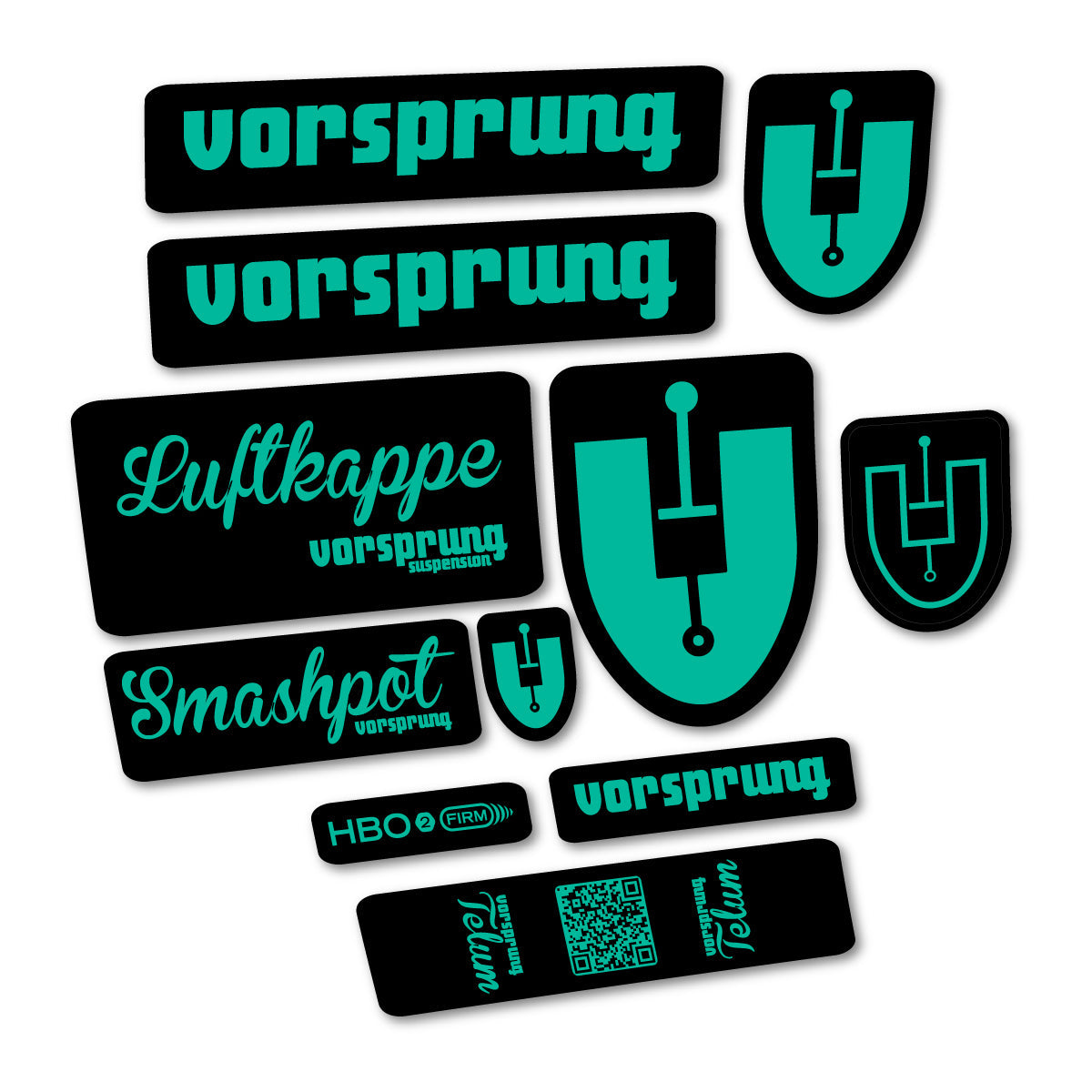 Green Turquoise decal for Vorsprung Smashpot fork – bike sticker vinyl