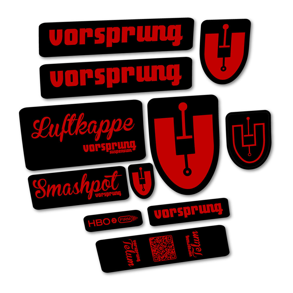 Medium Red decal for Vorsprung Smashpot fork – bike sticker vinyl