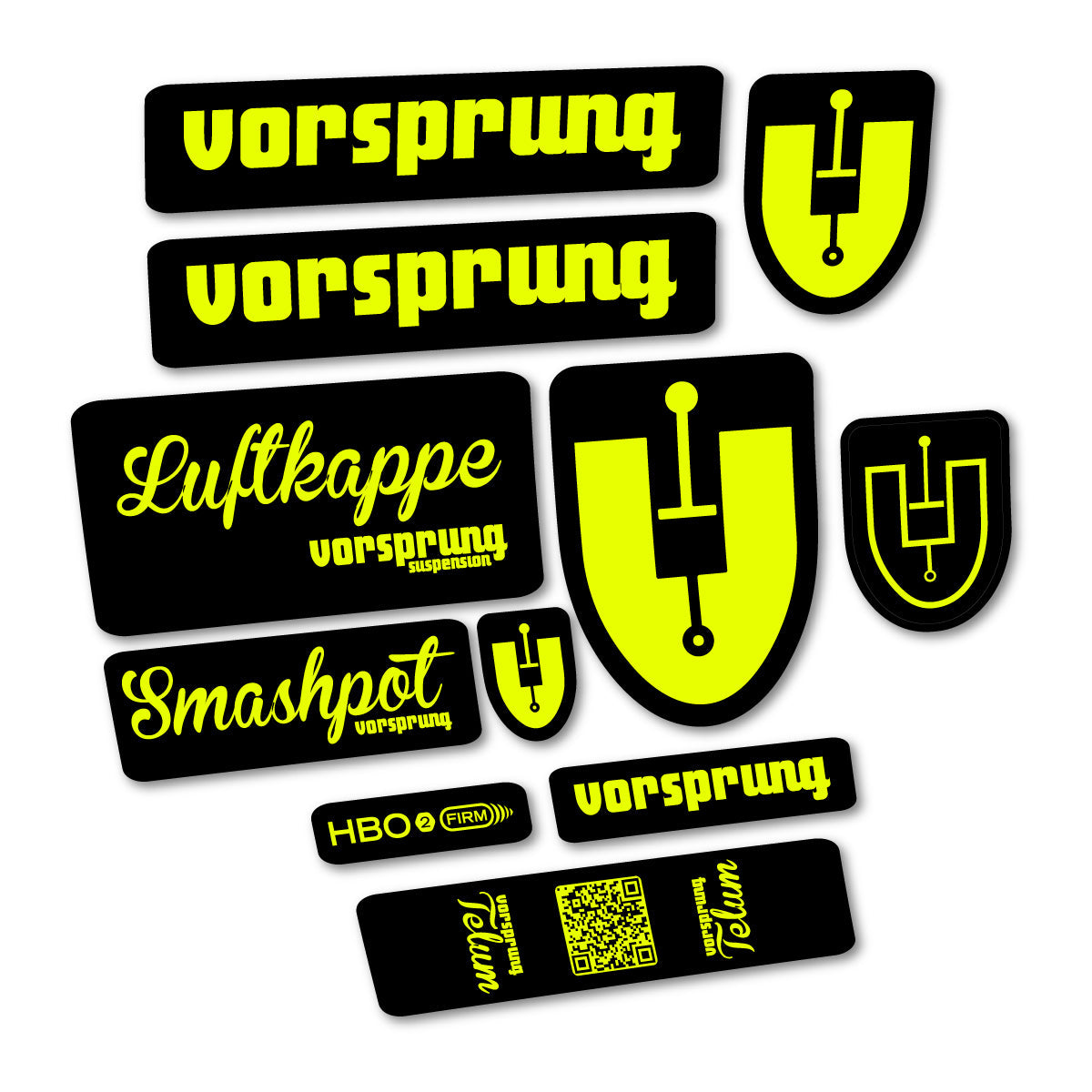 Neon Yellow decal for Vorsprung Smashpot fork – bike sticker vinyl