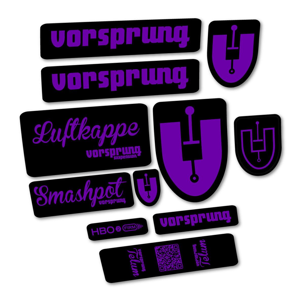 Stickers compatibles Vorsprung Smashpot pour fourche – autocollants vinyle - Violet