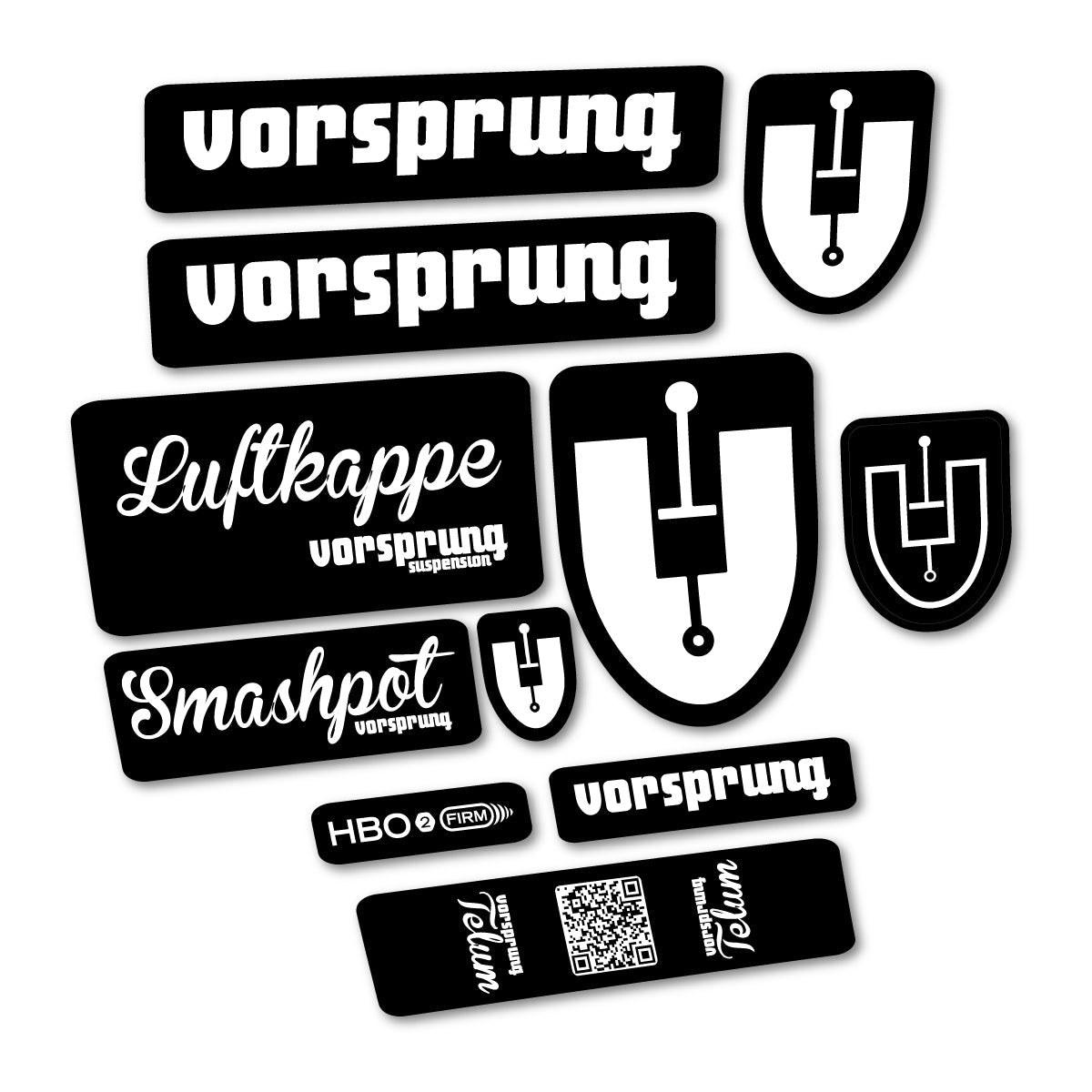 White decal for Vorsprung Smashpot fork – bike sticker vinyl