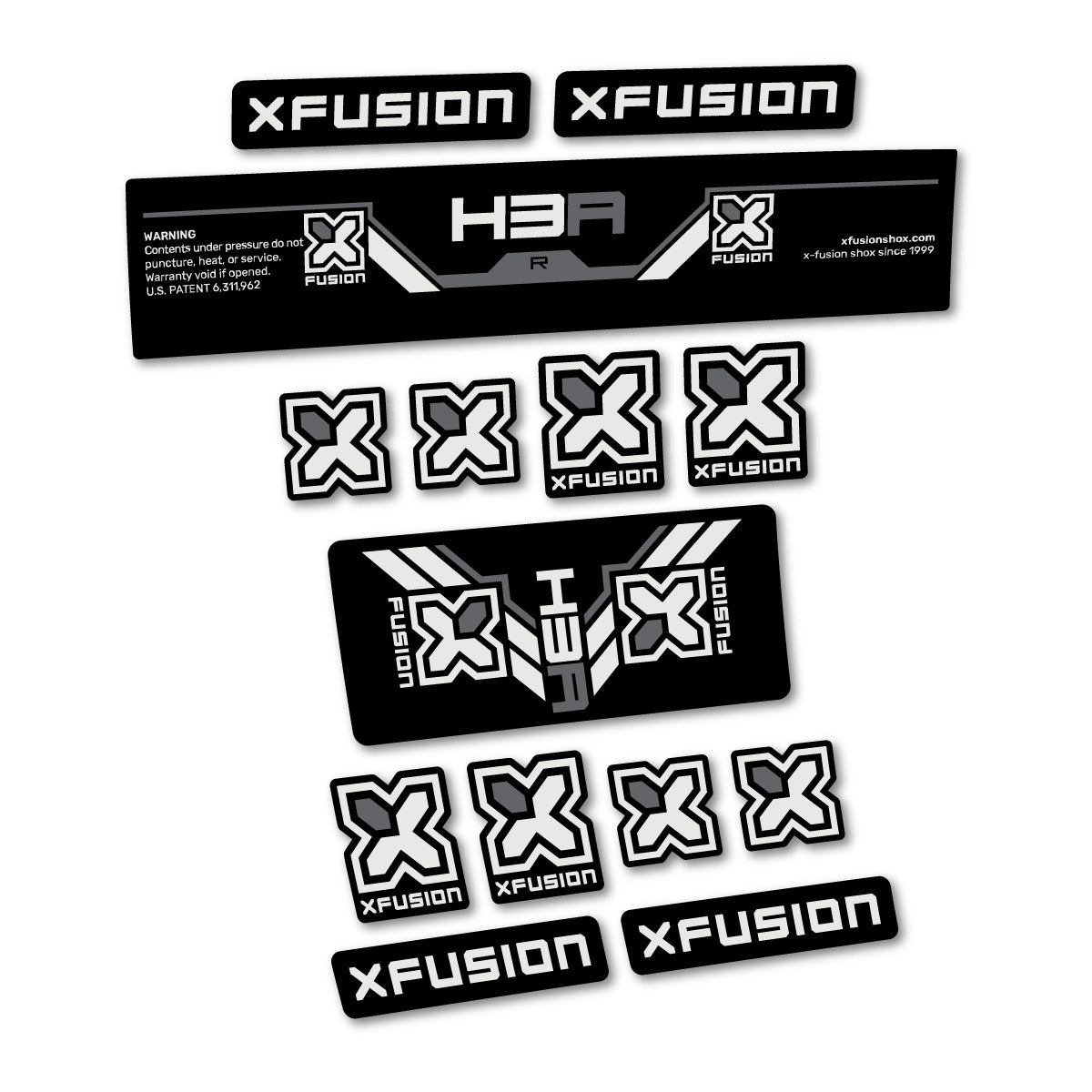 Stickers compatibles Xfusion H3A R 2026 pour amortisseur – autocollants vinyle - Gris Perle