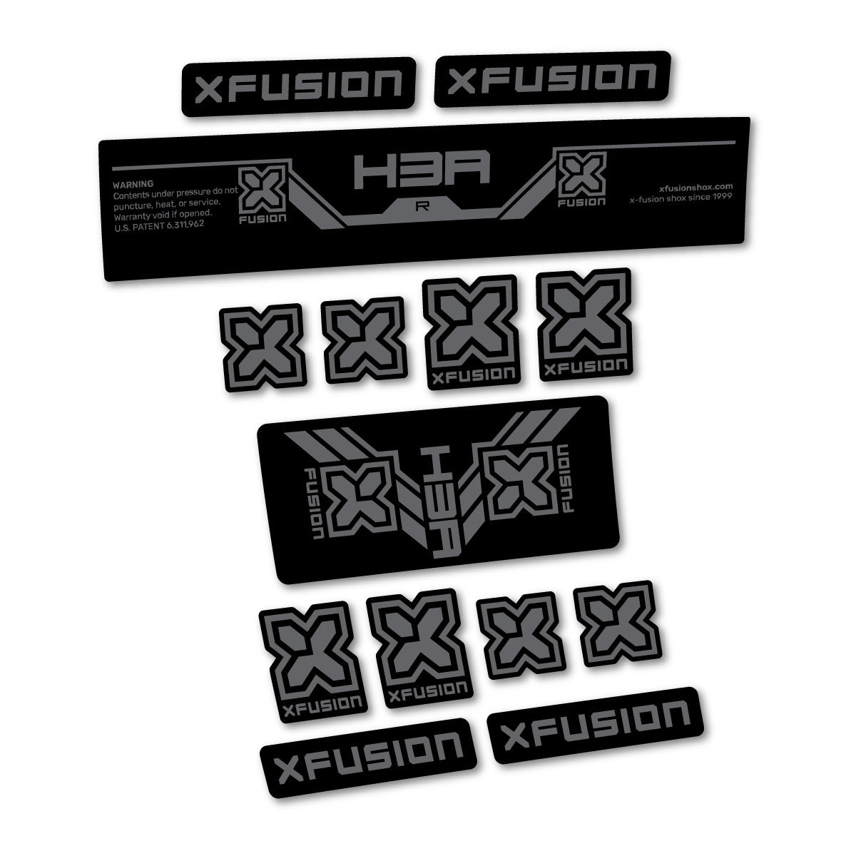 Medium Grey decal for Xfusion H3A R 2026 rear shock – bike sticker vinyl