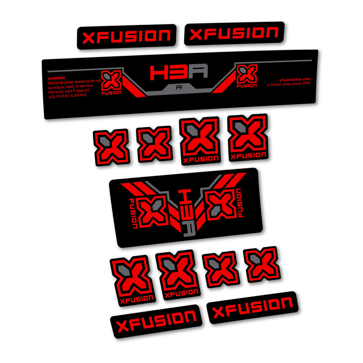Red decal for Xfusion H3A R 2026 rear shock – bike sticker vinyl