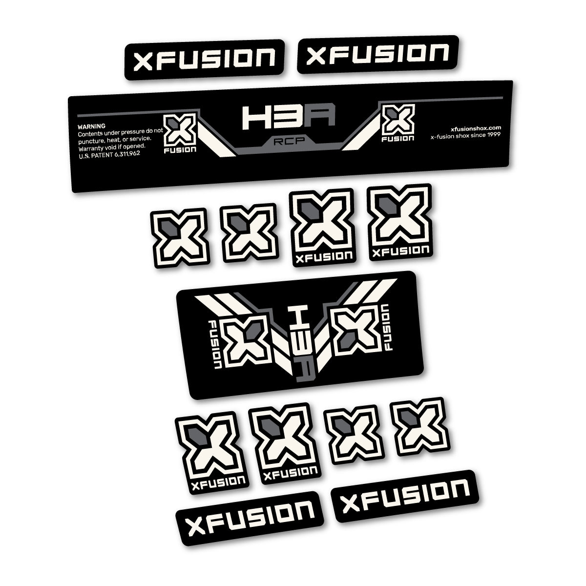 Stickers compatibles Xfusion H3A RCP 2026 pour amortisseur – autocollants vinyle - Blanc Cassé