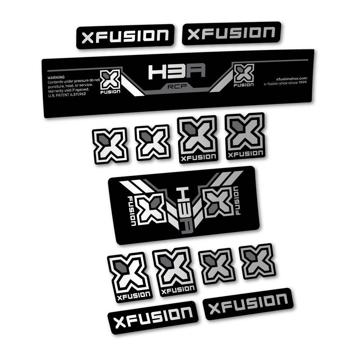 Light Silver decal for Xfusion H3A RCP 2026 rear shock – bike sticker vinyl
