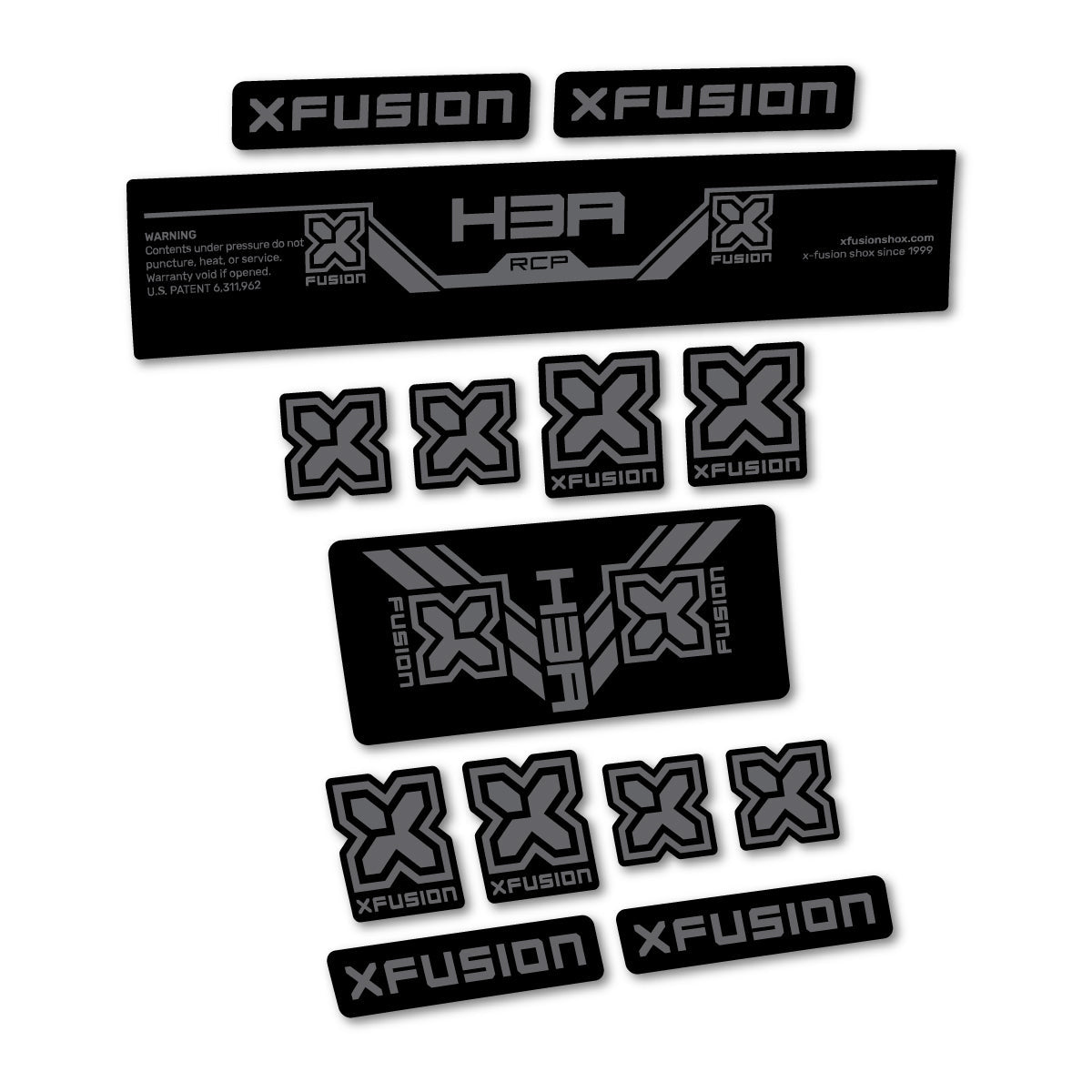 Medium Grey decal for Xfusion H3A RCP 2026 rear shock – bike sticker vinyl