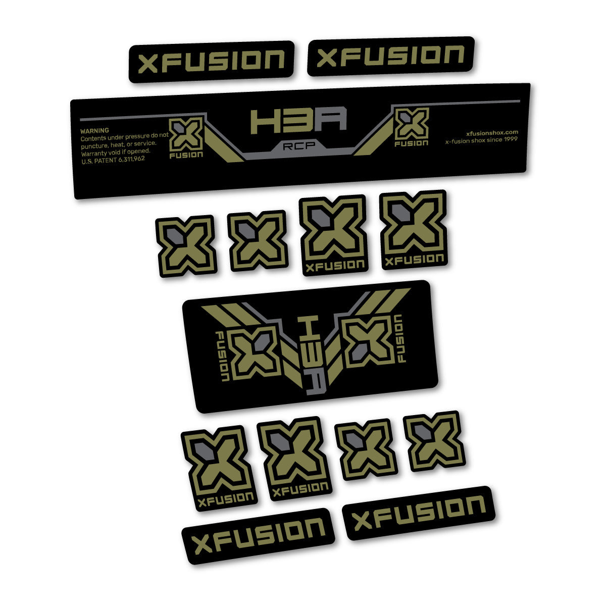 Khaki decal for Xfusion H3A RCP 2026 rear shock – bike sticker vinyl