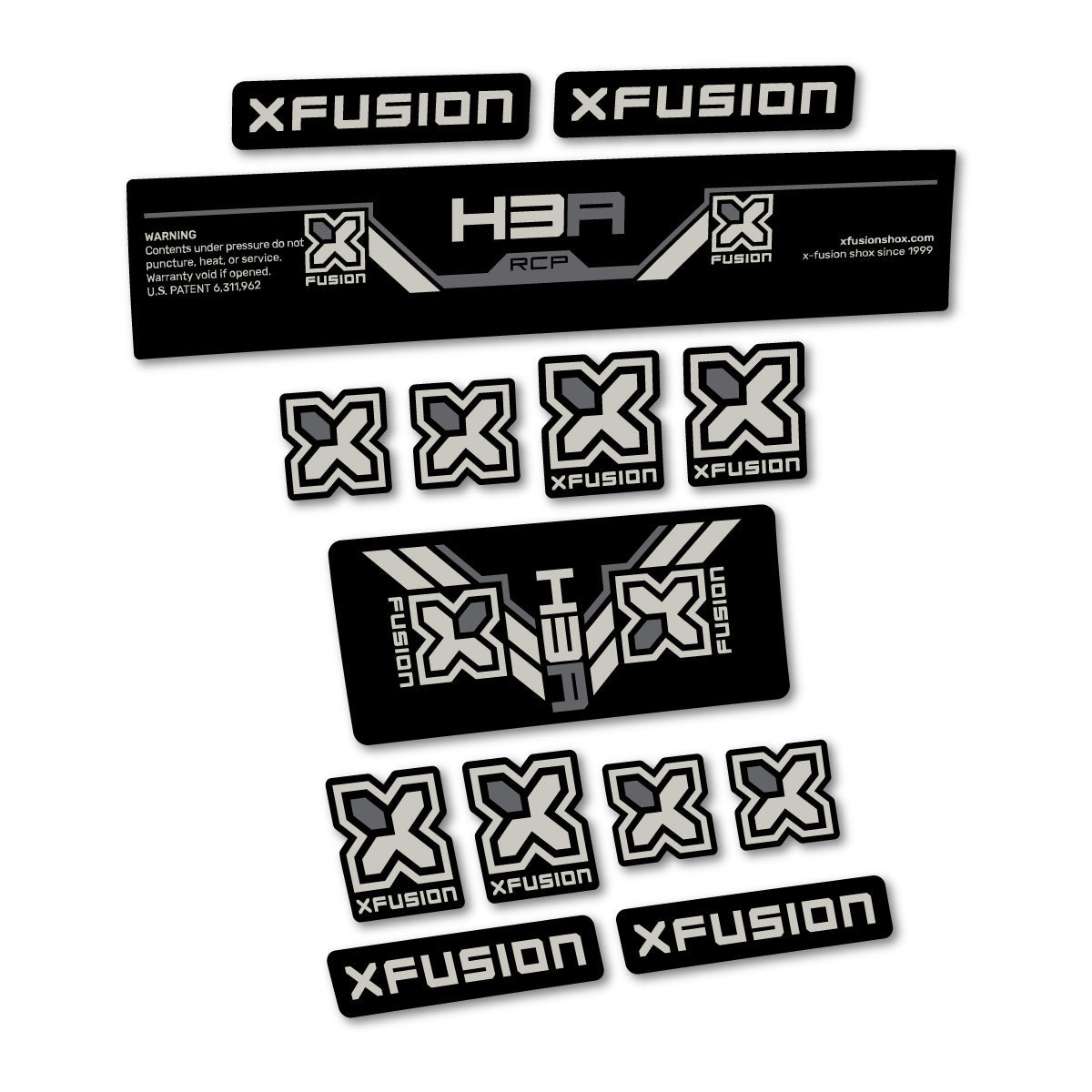 Light Grey decal for Xfusion H3A RCP 2026 rear shock – bike sticker vinyl