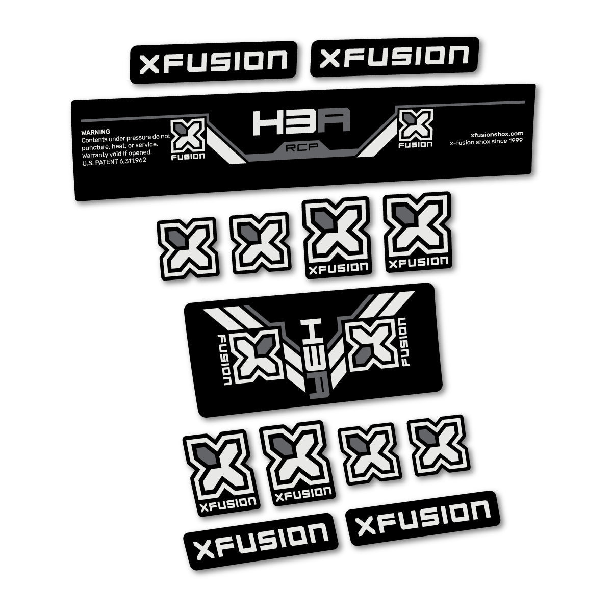 Pearl Grey decal for Xfusion H3A RCP 2026 rear shock – bike sticker vinyl
