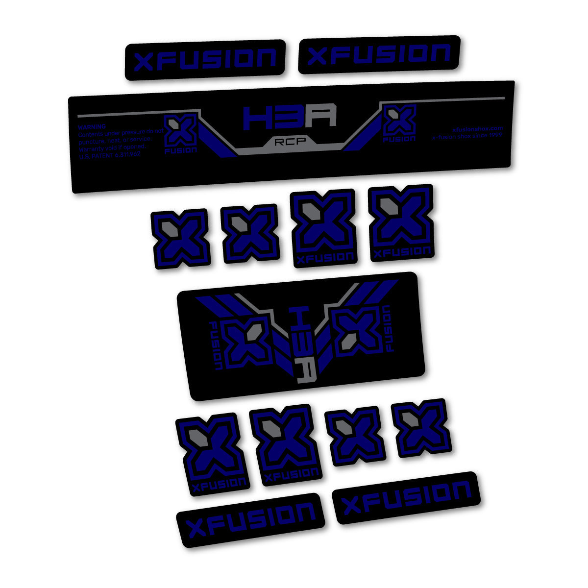 Scandinavian Blue decal for Xfusion H3A RCP 2026 rear shock – bike sticker vinyl