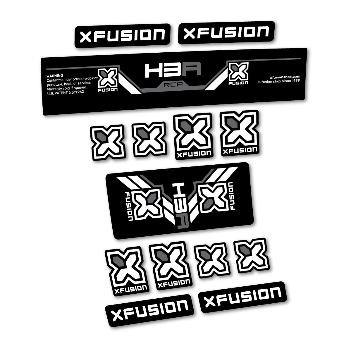 White decal for Xfusion H3A RCP 2026 rear shock – bike sticker vinyl