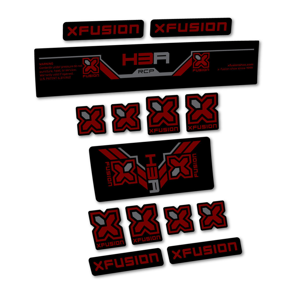 Very Dark Red decal for Xfusion H3A RCP 2026 rear shock – bike sticker vinyl