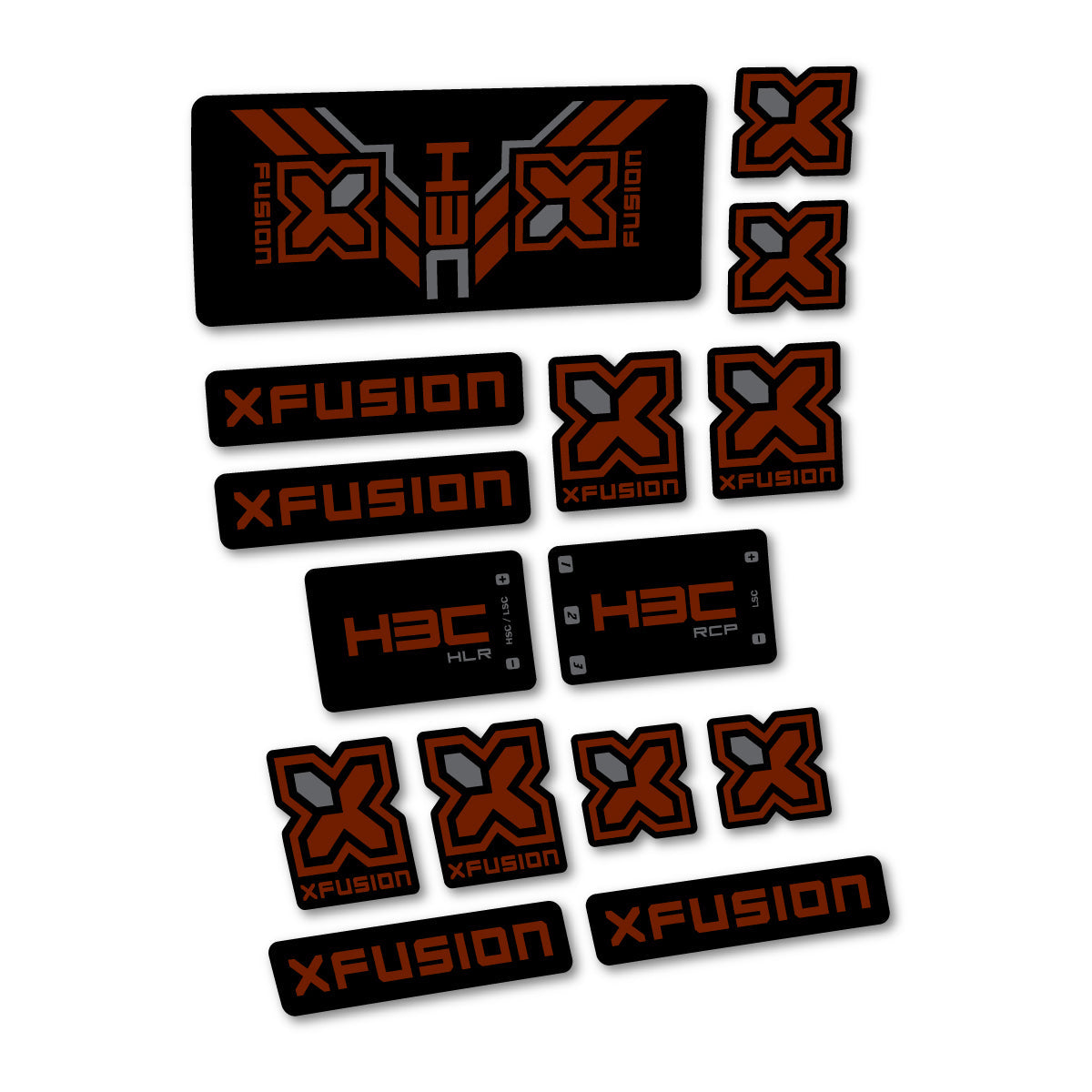 Brown decal for Xfusion H3C RCP HLR 2026 rear shock – bike sticker vinyl