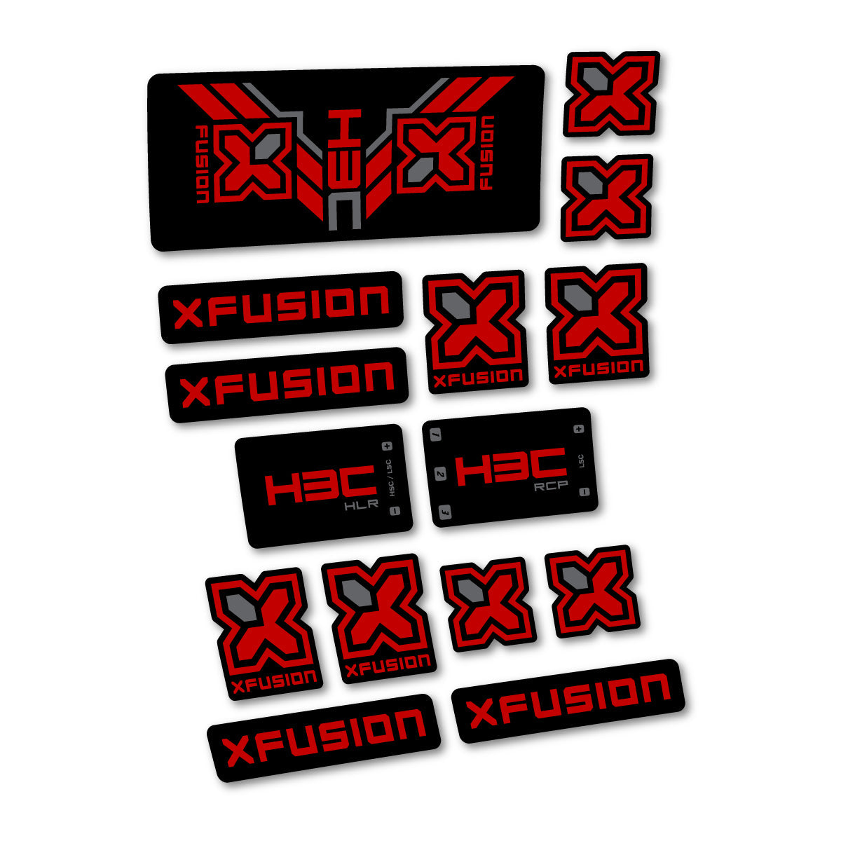 Medium Red decal for Xfusion H3C RCP HLR 2026 rear shock – bike sticker vinyl