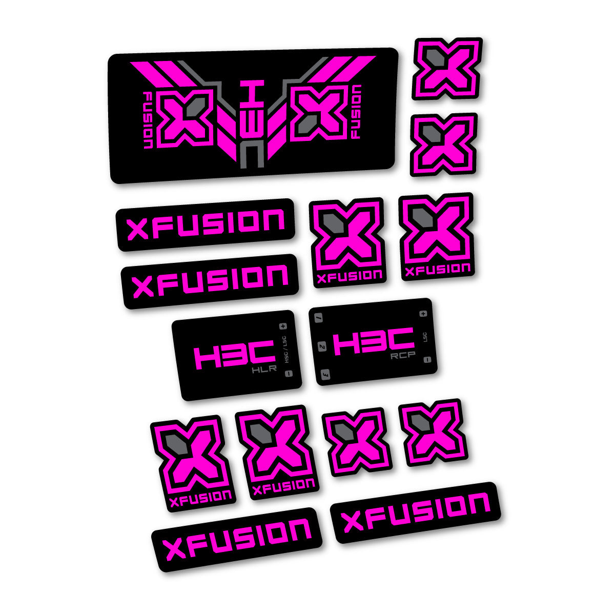Fuchsia Neon decal for Xfusion H3C RCP HLR 2026 rear shock – bike sticker vinyl