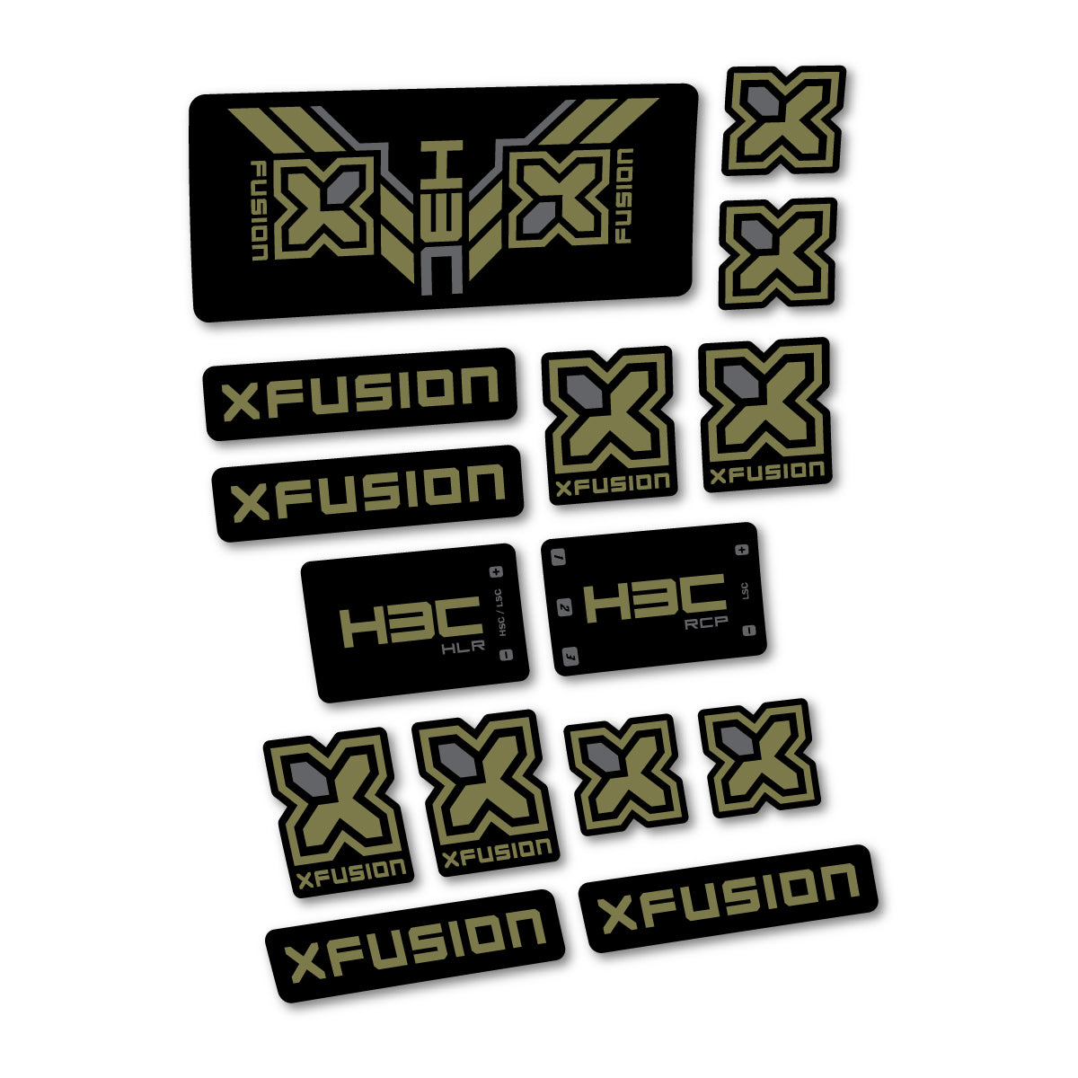 Khaki decal for Xfusion H3C RCP HLR 2026 rear shock – bike sticker vinyl