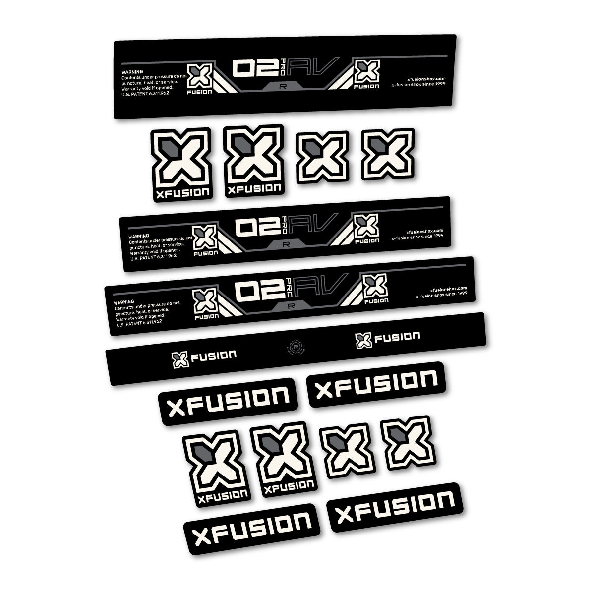 Stickers compatibles Xfusion O2 Pro R 2026 pour amortisseur – autocollants vinyle - Blanc Cassé
