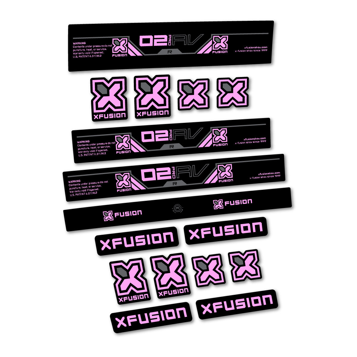 Stickers compatibles Xfusion O2 Pro R 2026 pour amortisseur – autocollants vinyle - Lilas Clair
