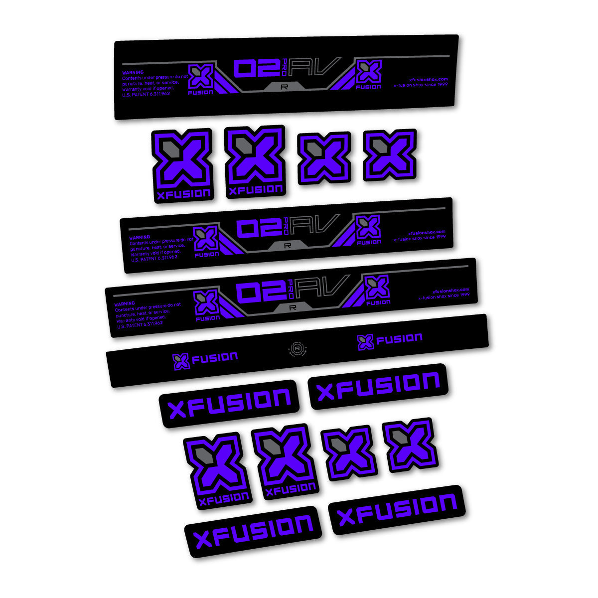 Reflex Blue decal for Xfusion O2 Pro R 2026 rear shock – bike sticker vinyl