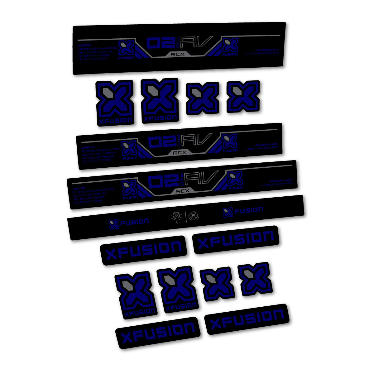 Stickers compatibles Xfusion O2 Pro RCX 2026 pour amortisseur – autocollants vinyle - Bleu Scandinave