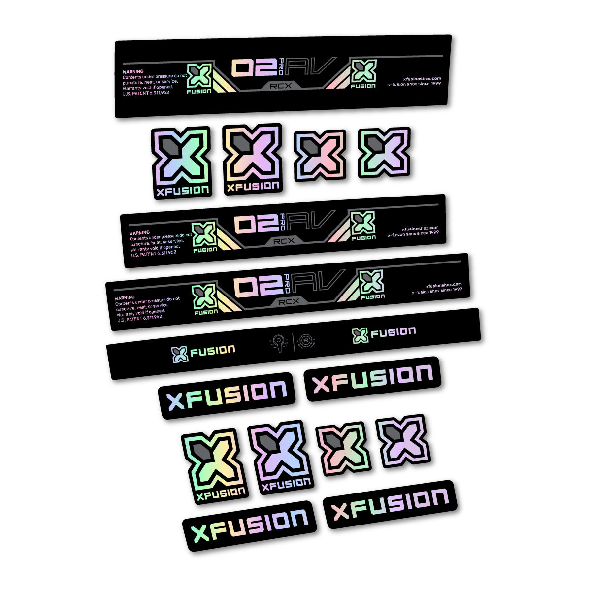Stickers compatibles Xfusion O2 Pro RCX 2026 pour amortisseur – autocollants vinyle - Holographique