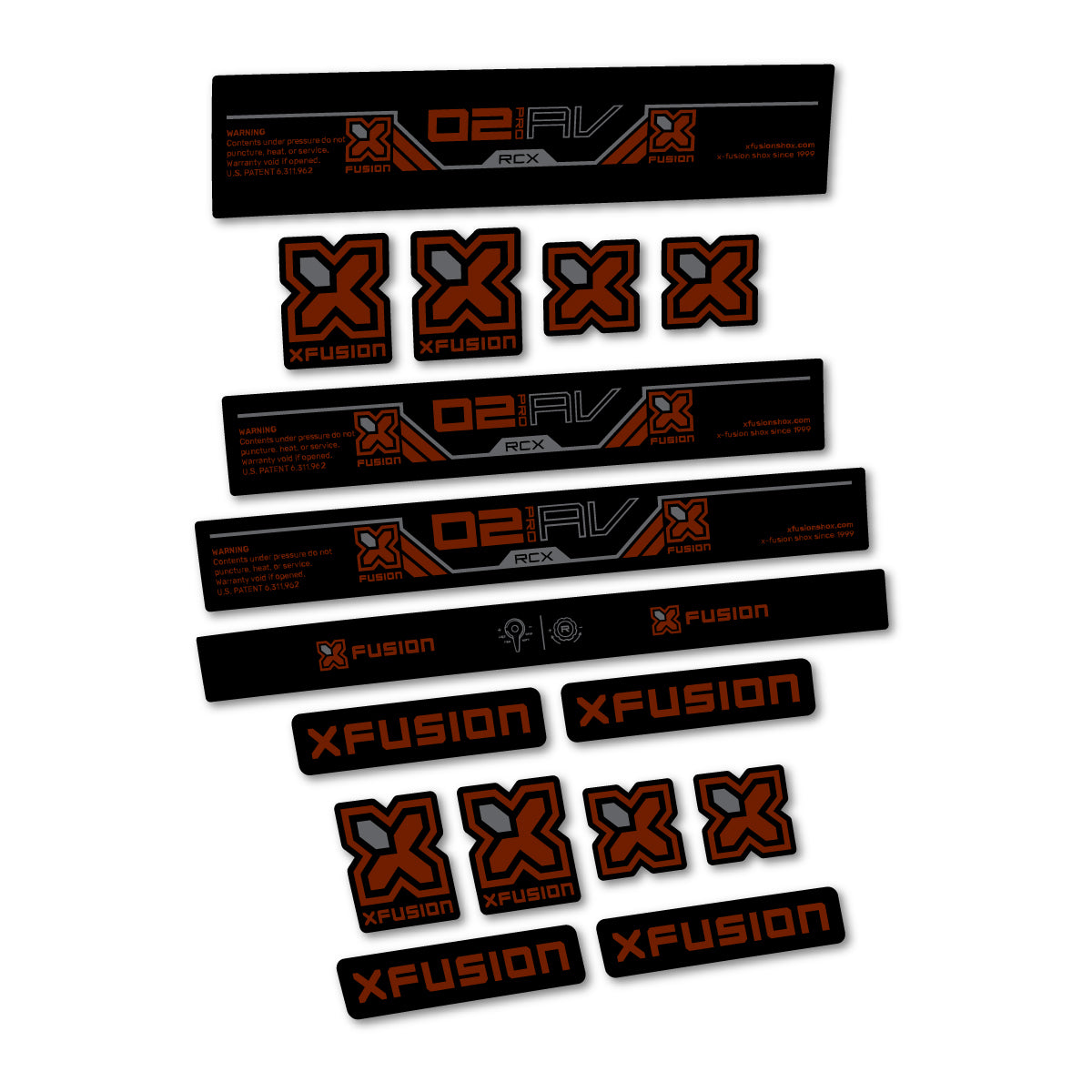Stickers compatibles Xfusion O2 Pro RCX 2026 pour amortisseur – autocollants vinyle - Marron