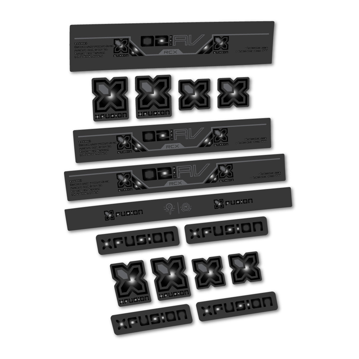 Stickers compatibles Xfusion O2 Pro RCX 2026 pour amortisseur – autocollants vinyle - Noir