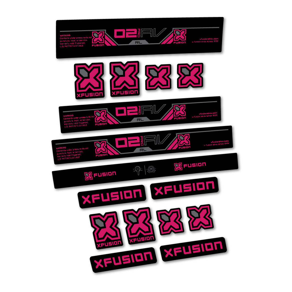 Dark Pink decal for Xfusion O2 Pro RL 2026 rear shock – bike sticker vinyl