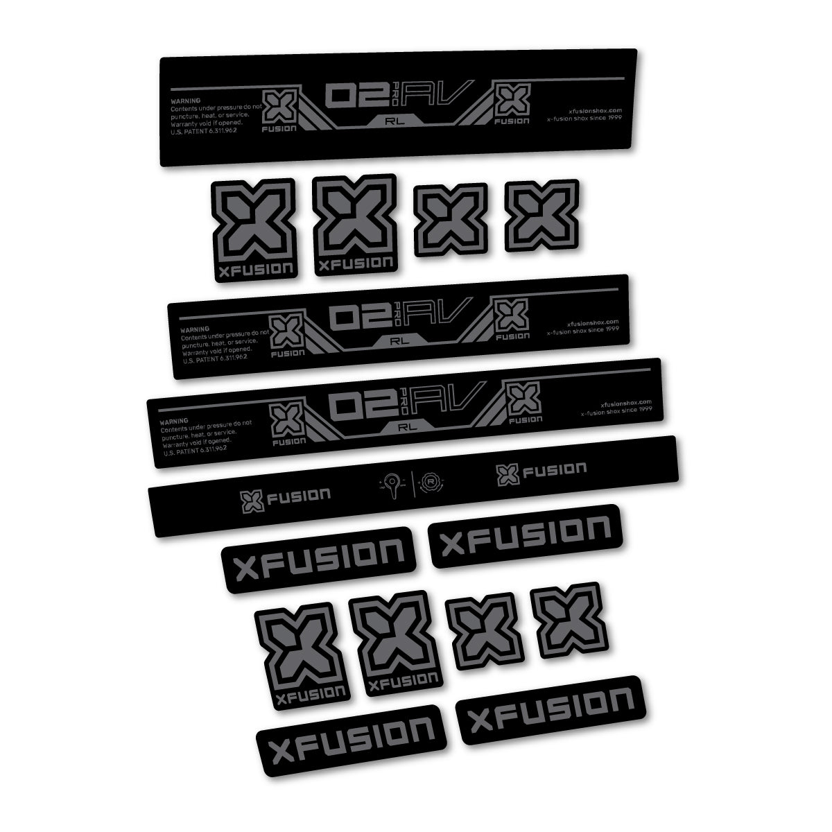 Stickers compatibles Xfusion O2 Pro RL 2026 pour amortisseur – autocollants vinyle - Gris Mystique