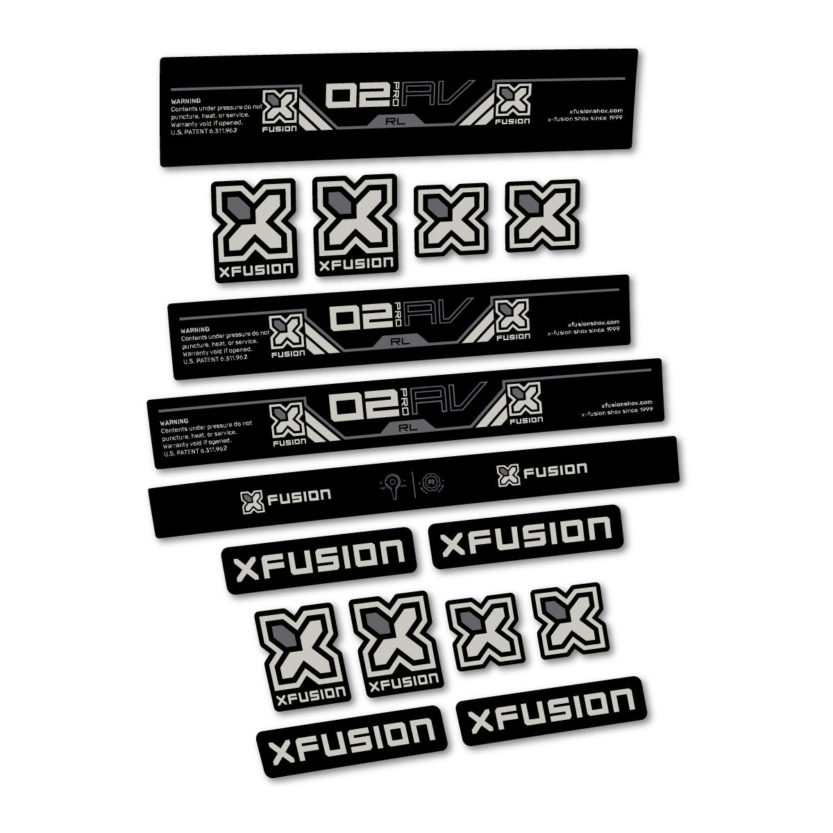 Stickers compatibles Xfusion O2 Pro RL 2026 pour amortisseur – autocollants vinyle - Gris Pastel