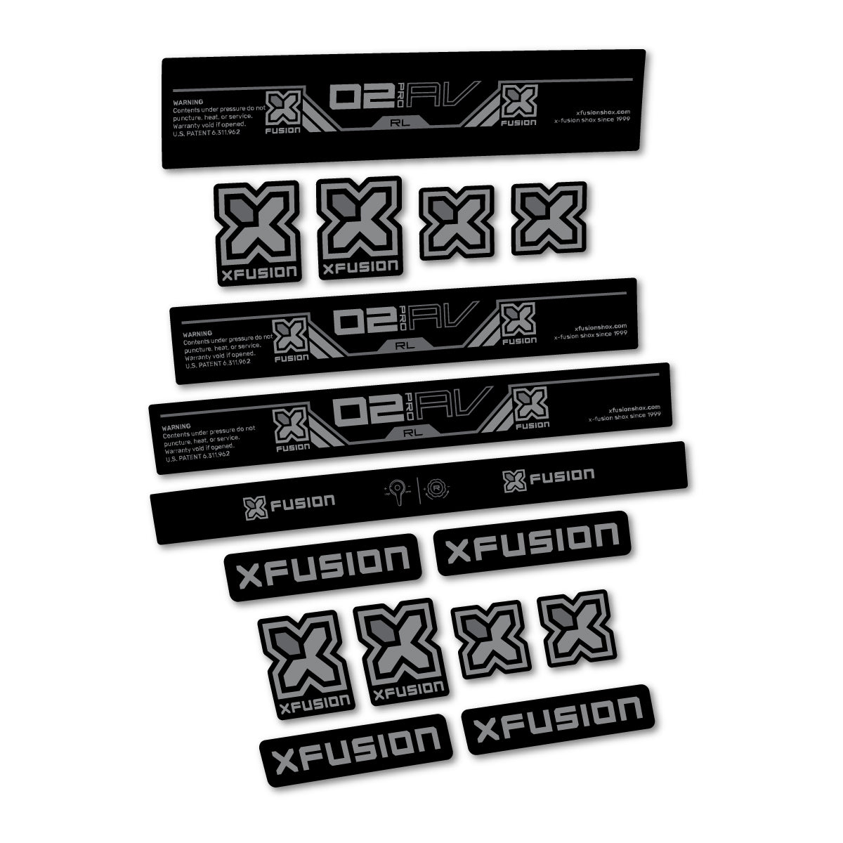 Stickers compatibles Xfusion O2 Pro RL 2026 pour amortisseur – autocollants vinyle - Gris Souris