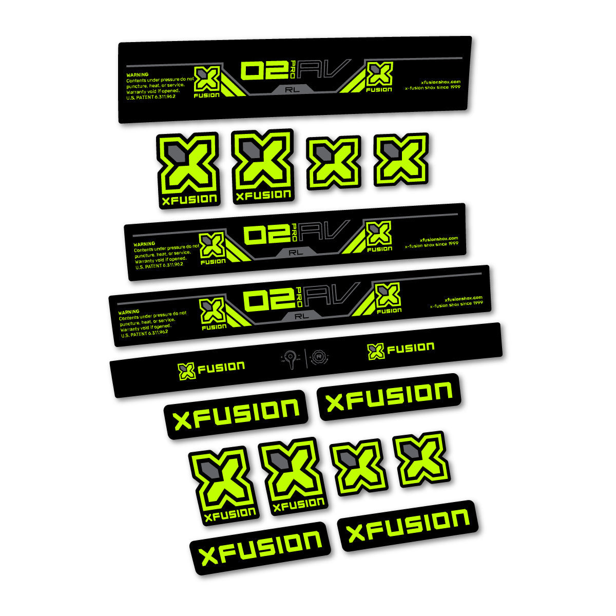 Lime Neon decal for Xfusion O2 Pro RL 2026 rear shock – bike sticker vinyl