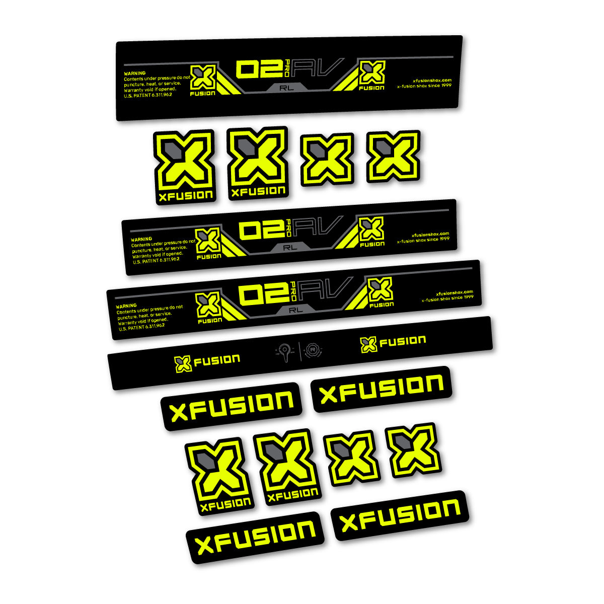 Neon Yellow decal for Xfusion O2 Pro RL 2026 rear shock – bike sticker vinyl
