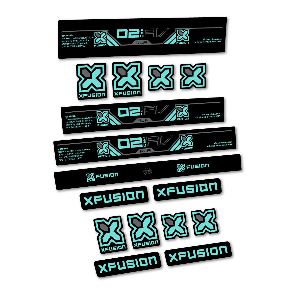 Blue Green decal for Xfusion O2 Pro RLR 2026 rear shock – bike sticker vinyl