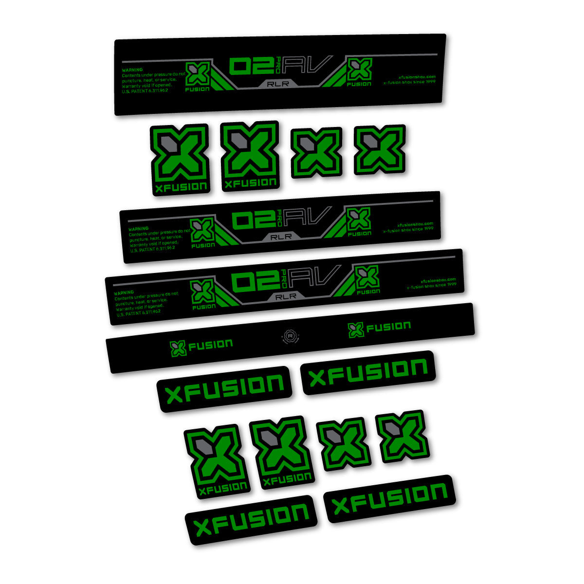 Medium Green decal for Xfusion O2 Pro RLR 2026 rear shock – bike sticker vinyl